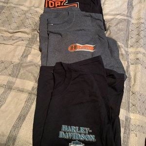 3 Mens like new size L Harry Davidson Tees !!! 🖤 🧡 2black 1grey